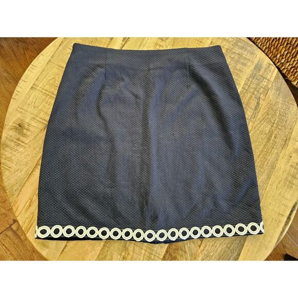 Talbots Textured Nautical Skort Women's Size 6 Coastal Preppy Navy Blue Preppy - Picture 2 of 8